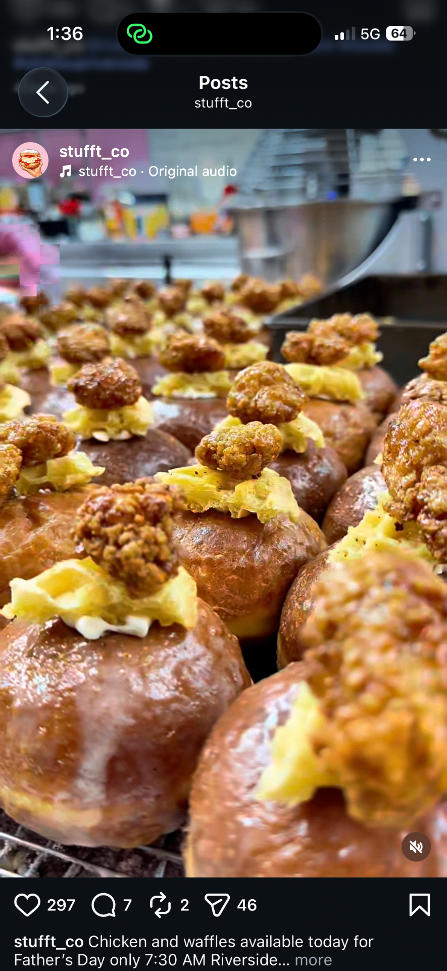 Chicken & Waffles stuffed doughnut